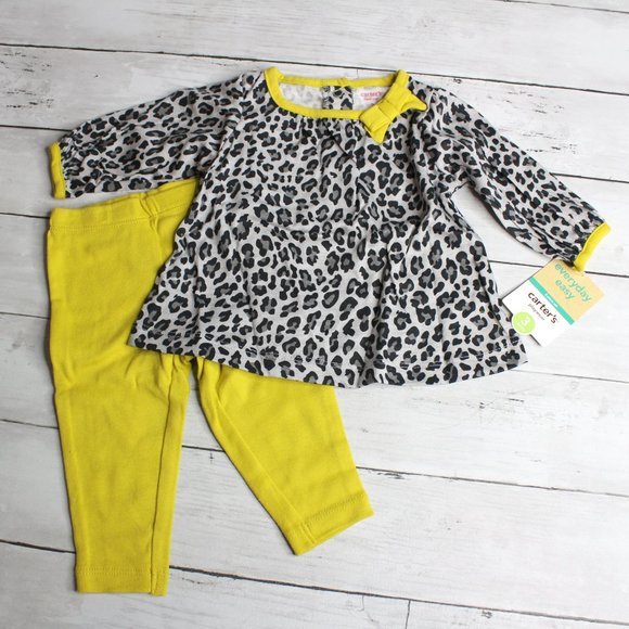 Carter's Baby Girl Pants Tunic Top Outfit Size 3 Months 2 Pc Set - Picture 2 of 4